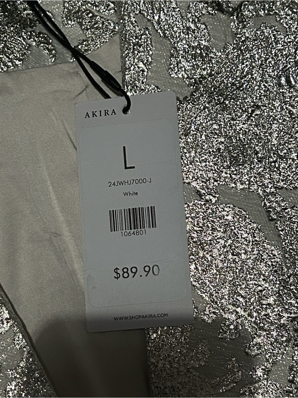 AKIRA Silver Sequin Patterned Blazer Jacket - Picture 6 of 6